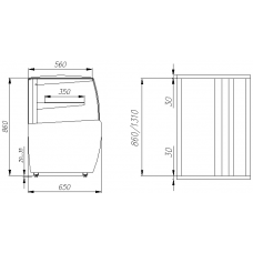 Кондитерская витрина Полюс ВХСв – 0,9д Carboma mini