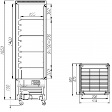 Кондитерский шкаф Полюс R400C Сarboma Люкс (D4 VM 400-1 (коричнево-золотой, 1/2, Inox))