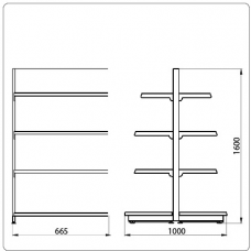 Островной стеллаж Eco Line L=665 мм H=1600 мм