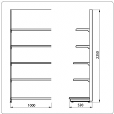 Пристенный стеллаж Eco Line L=1000 мм H=2250 мм