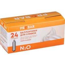 Баллончики для сифона для сливок 8г N20[24шт];сталь Probar 2140706