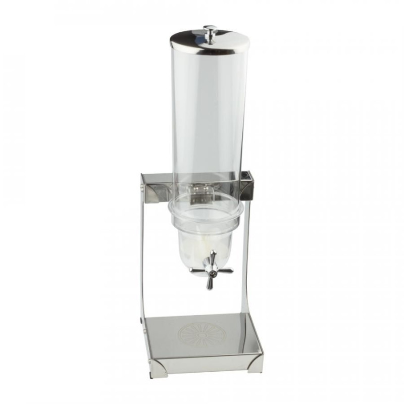 Диспенсер д/сухих продуктов/хлопьев 1 колба 3,5л (201 нерж сталь + колба полистирол) 20*24*64см КТ-ОБ-ДС-10