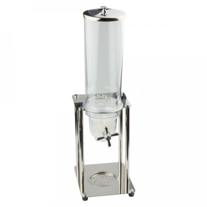 Диспенсер д/сухих продуктов/хлопьев 1 колба 3,5л (201 нерж сталь + колба полистирол) 20*24*64см КТ-ОБ-ДС-20