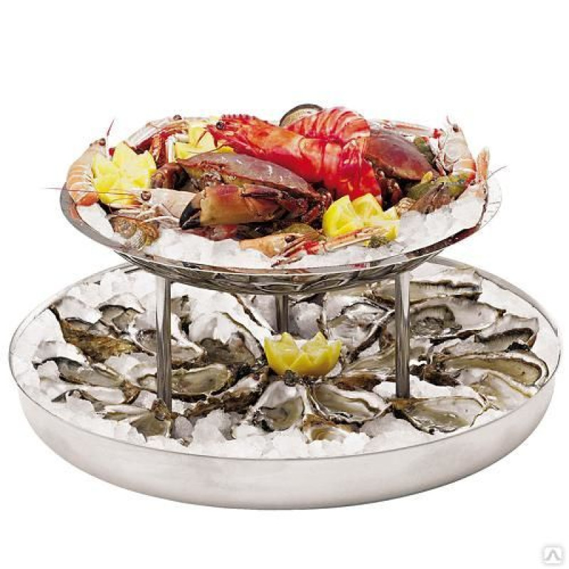 Горка для морепродуктов 2-х ярус. d=45-36см. "Pure" нержавеющая сталь