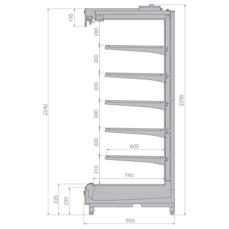 Горка холодильная BRANDFORD VR2240.950 1250 Portable