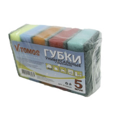 Губка 79х50х26мм 5шт/упак ToMoS с абразивом