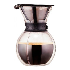 Кофейник с фильтром Bodum POUR OVER с двойными стенками, тритан. покрытие, 1 л., чёрный