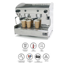 Кофемашина полуавтоматическая ACM Rounder Semiautomatica 2 GR INOX (ACMRD002SIX)+high cup +cup warmer