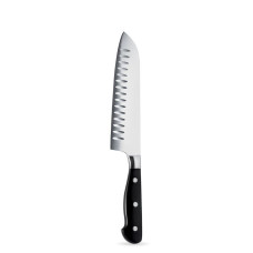 Нож японский Abert Santoku 180/310 мм. с бороздками, кованый