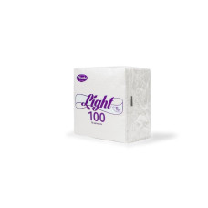 Салфетки Plushe Light, 1 слой, 90 лист, бел/пастель, сплошное, 15 в уп, белый