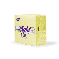 Салфетки Plushe Light, 1 слой, 90 лист, бел/пастель, сплошное, 15 в уп, желтый