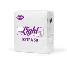 Салфетки Plushe Light Extra 50, 1 слой, 40 лист, белая/пастель, сплошное, 35 в уп, белый