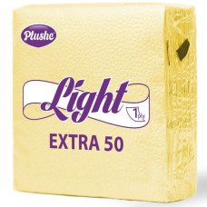 Салфетки Plushe Light Extra 50, 1 слой, 40 лист, белая/пастель, сплошное, 35 в уп, желтый