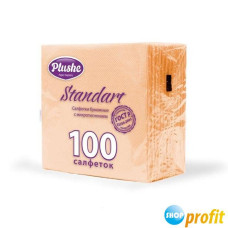 Салфетки Plushe Standart МИКРОтиснение,1cл,100л,бел/пастель,20 в уп, абрикосовый