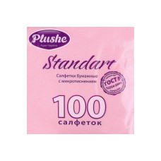 Салфетки Plushe Standart МИКРОтиснение,1cл,100л,бел/пастель,20 в уп, розовый