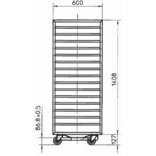 ТЕЛЕЖКА ДЛЯ ШКАФА ПЕКАРСК. 600Х400 MIWE SW050 18УР