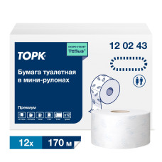 Туалетная бумага в мини-рулонах мягкая Торк, категория качества Премиум, 2-сл.