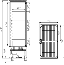 Кондитерский шкаф Полюс R800C Сarboma (D4 VM 800-1 (бежево-коричневый