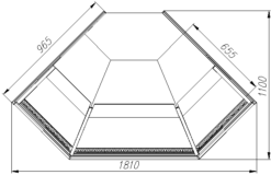 Нейтральная угловая витрина Полюс КС95 N-5 (внешний 90) - фото 1